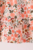 Green floral bow ruffle mom&me dress