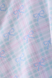 Plaid bow ruffle dress