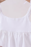 Ivory shell embroidery ruffle shorts set