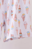 Blue ice cream print bamboo pajama set