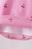 Pink cherry gingham bloomer set