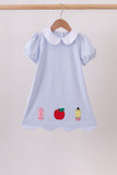 Blue School Applique Dress
