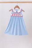 Blue Apple Smocked Dress