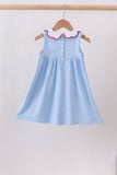 Blue Apple Smocked Dress