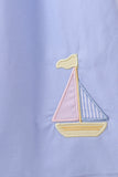 Blue Sailboat Embroidered Dress