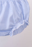 Blue Sailboat Embroidered Bloomer Set