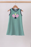 Green Ball Applique Dress