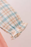 Pumpkin Jacquard plaid button dress