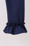 Navy ruffle pants