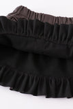 Pink sunflower leather short skirt set