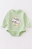Green pumpkin baby romper