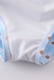 Blue daisy smocked 2 pcs swimsuit