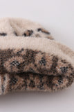 Beige leopard beanie hat toddler adult