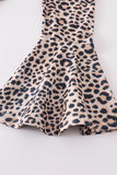 Maroon ruffle leopard "JOY" bell set