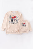 Beige floral "JOY" mommy & me top